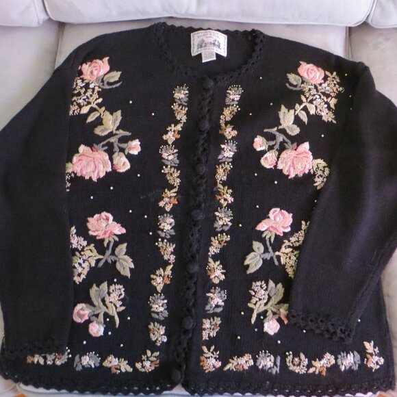 Women's Jacque and KoKO Embossed Cardigan Sweater - Picture 2 of 3